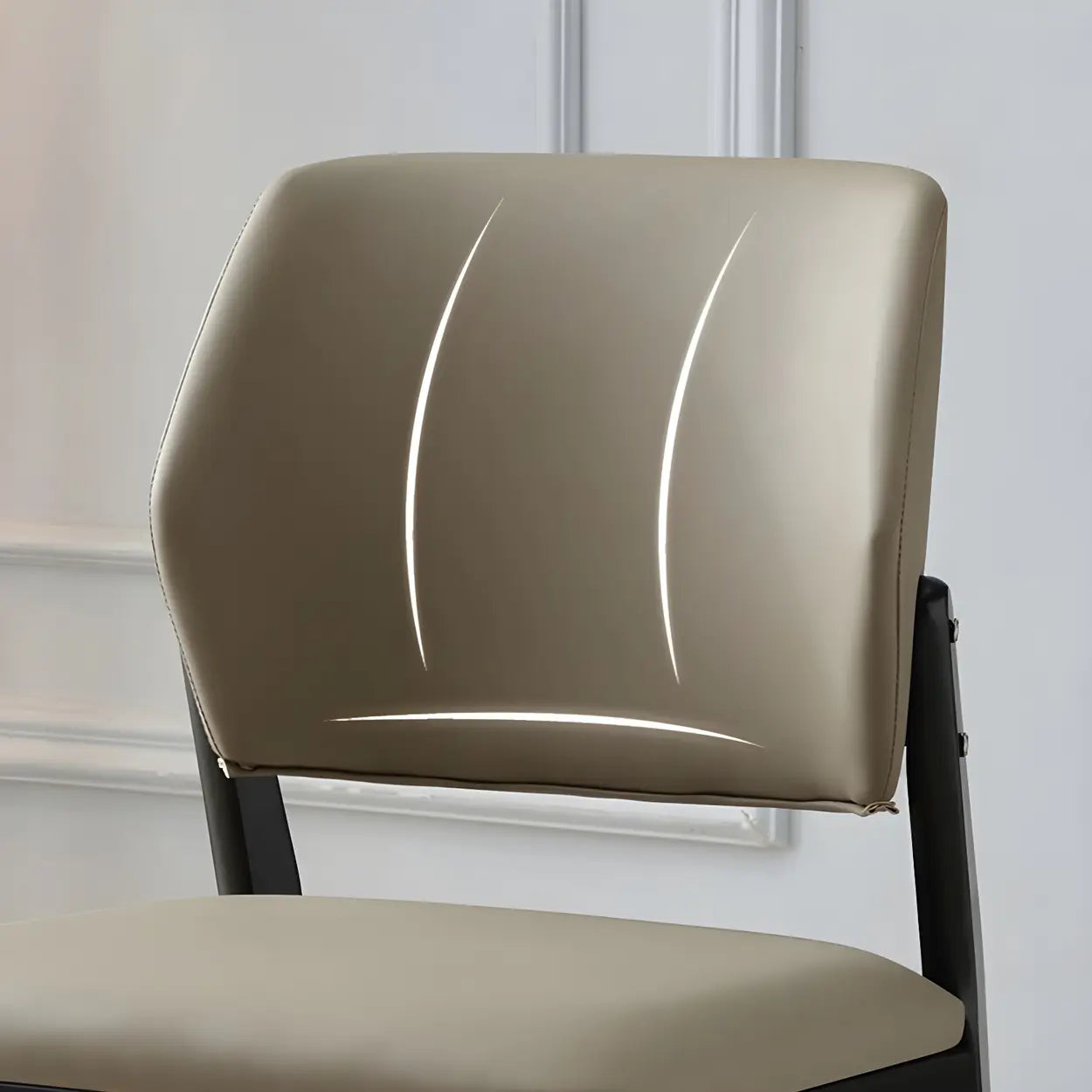 Faux Leather Wood Frame Dining Chair — Dark Coffee / 1 Piece / Walnut