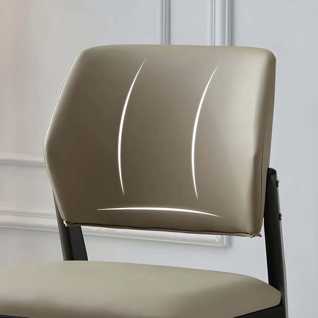 Faux Leather Wood Frame Dining Chair — Dark Coffee / 1 Piece / Walnut