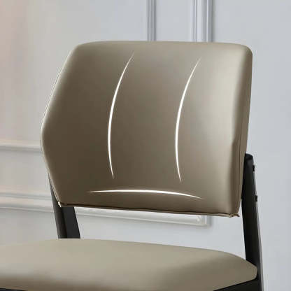 Faux Leather Wood Frame Dining Chair — Dark Coffee / 1 Piece / Walnut