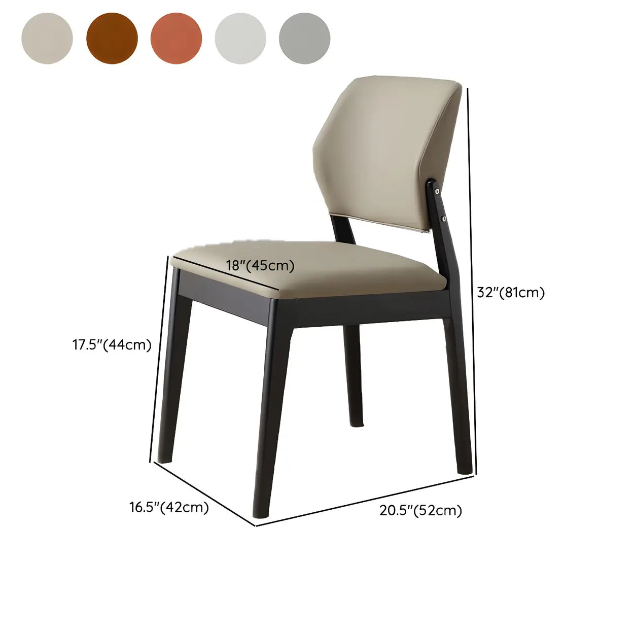 Faux Leather Wood Frame Dining Chair