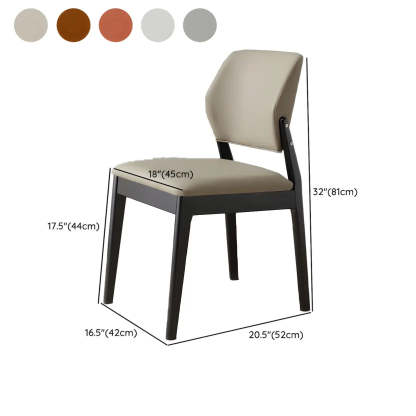 Faux Leather Wood Frame Dining Chair