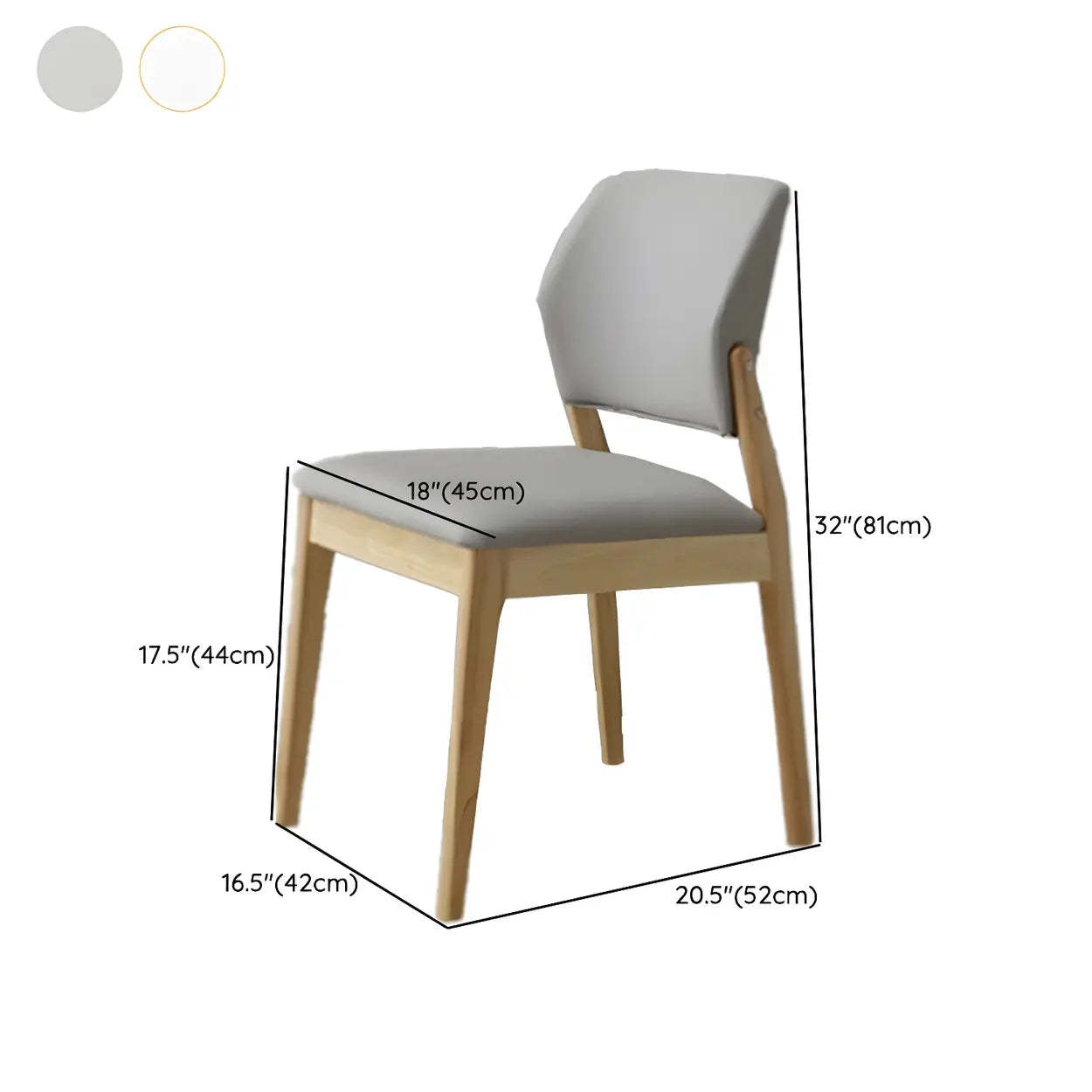 Faux Leather Wood Frame Dining Chair