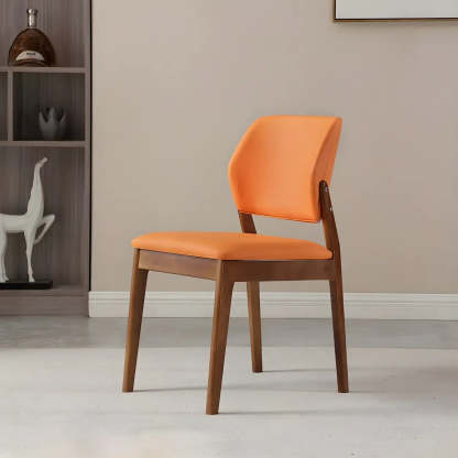 Faux Leather Wood Frame Dining Chair