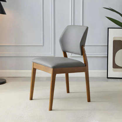 Faux Leather Wood Frame Dining Chair