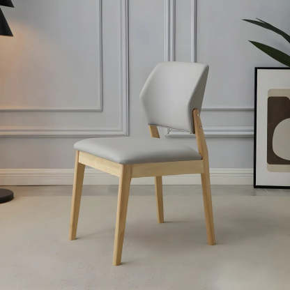 Faux Leather Wood Frame Dining Chair
