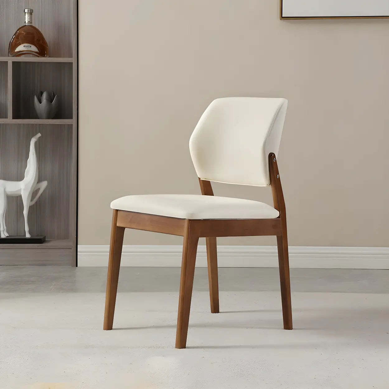 Faux Leather Wood Frame Dining Chair