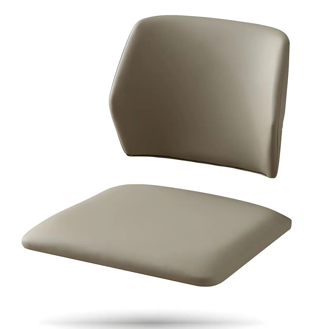 Faux Leather Wood Frame Dining Chair — Khaki / 1 Piece / Black