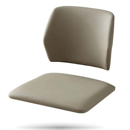 Faux Leather Wood Frame Dining Chair — Khaki / 1 Piece / Black