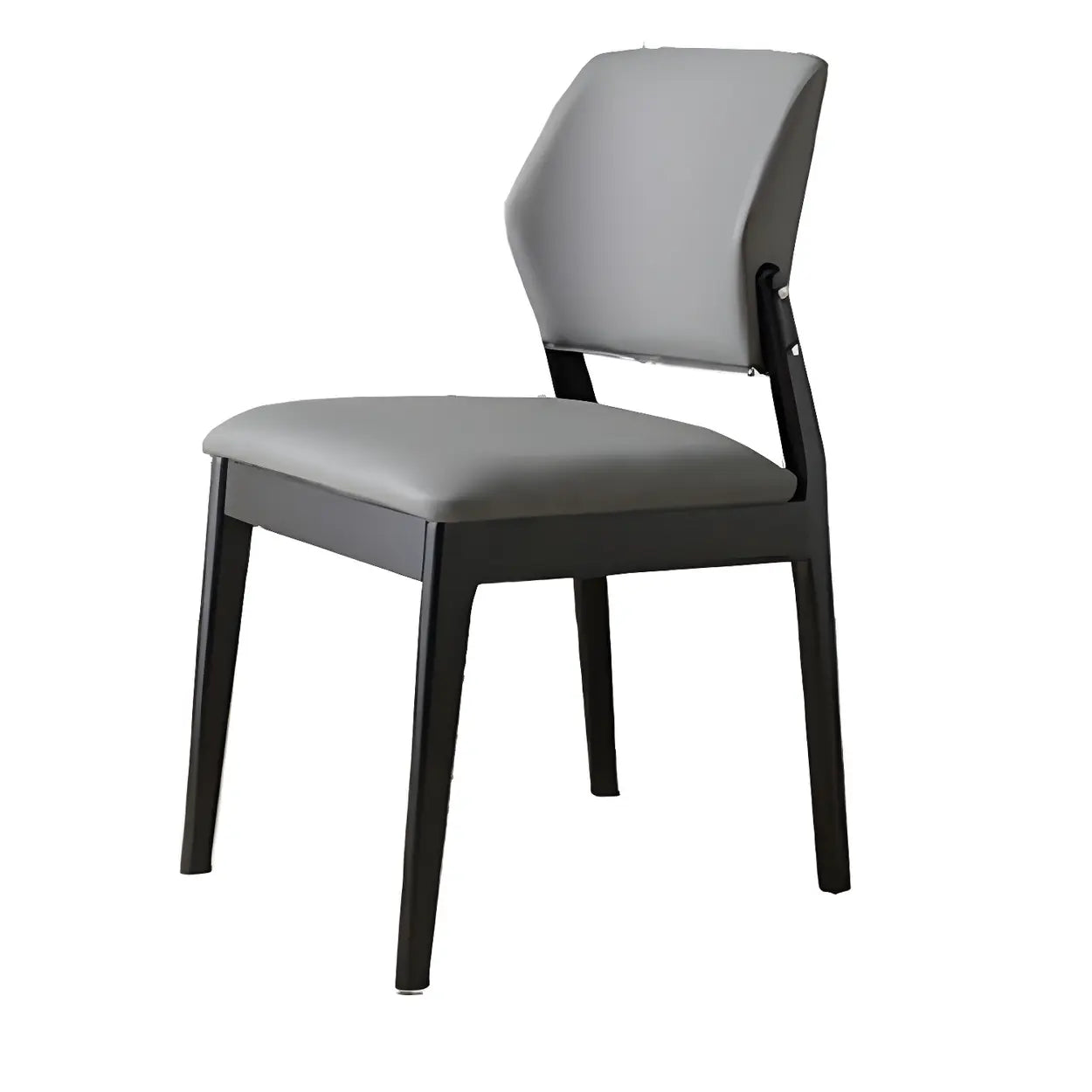 Faux Leather Wood Frame Dining Chair — Orange Red / 1 Piece / Walnut