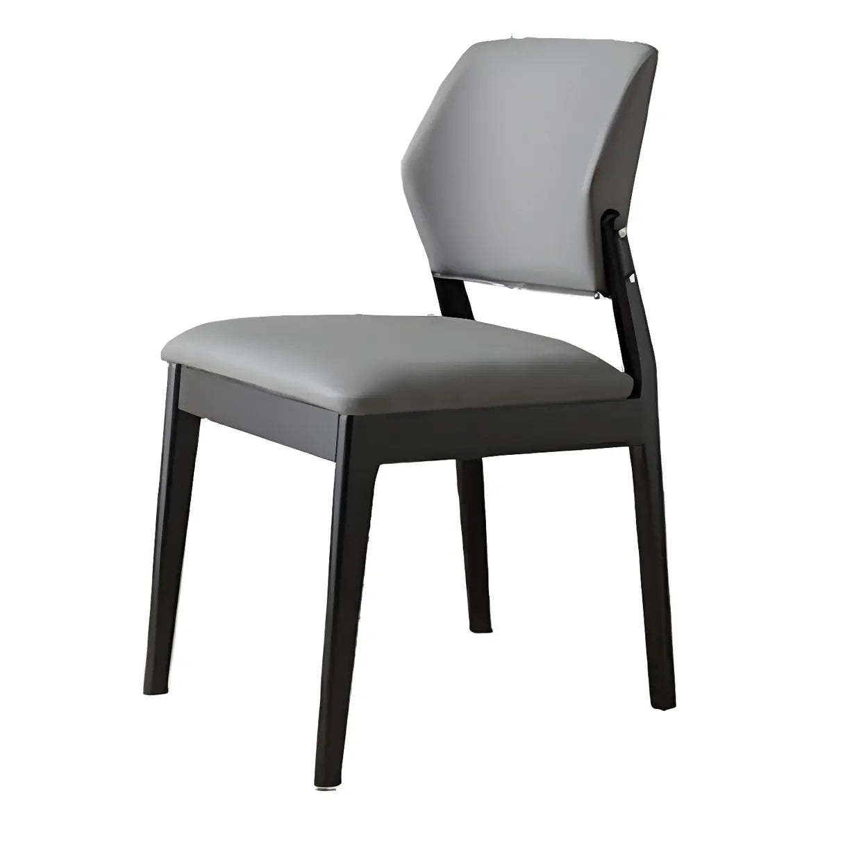 Faux Leather Wood Frame Dining Chair — Orange Red / 1 Piece / Walnut