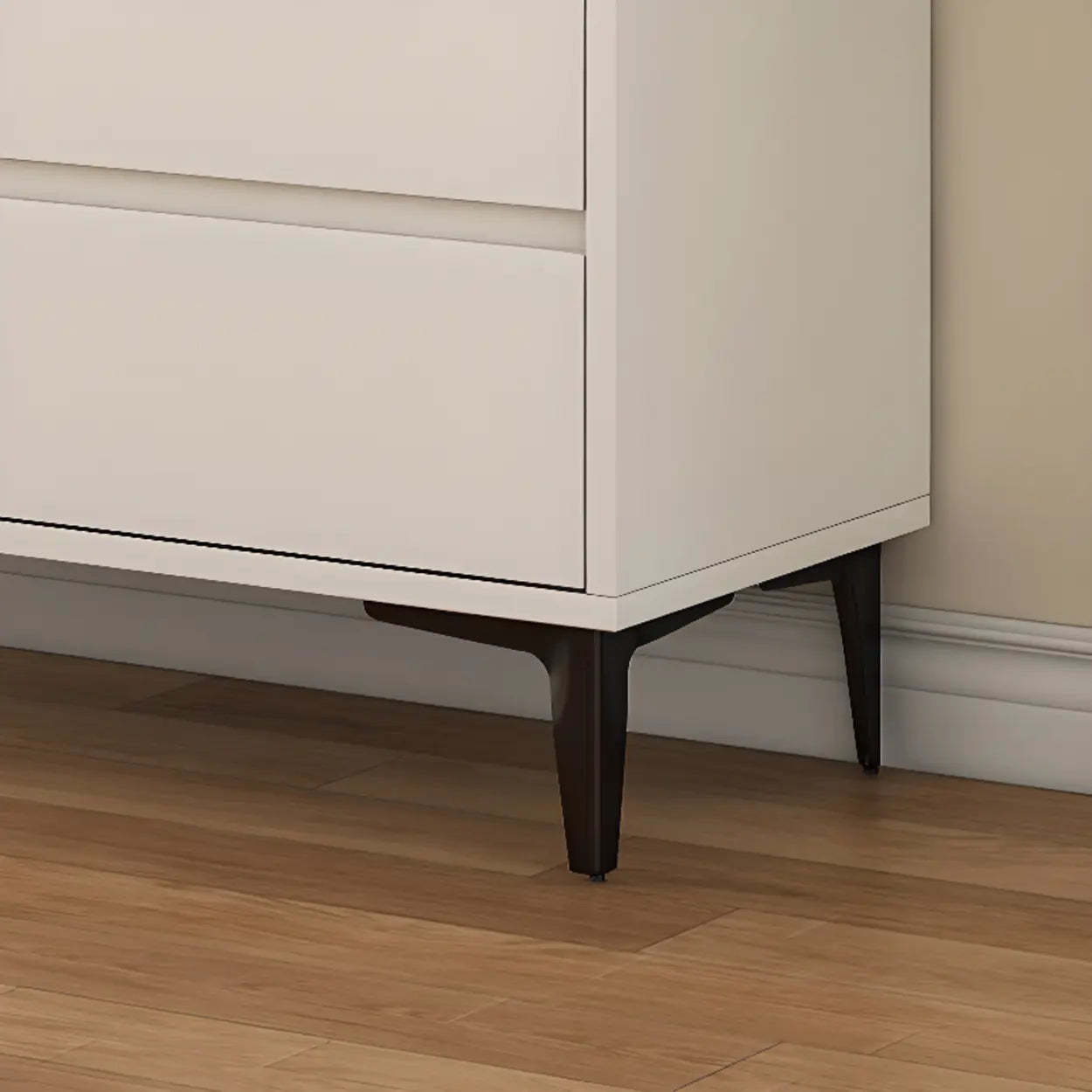 Faux Stone Top White Slab Buffet with Drawers