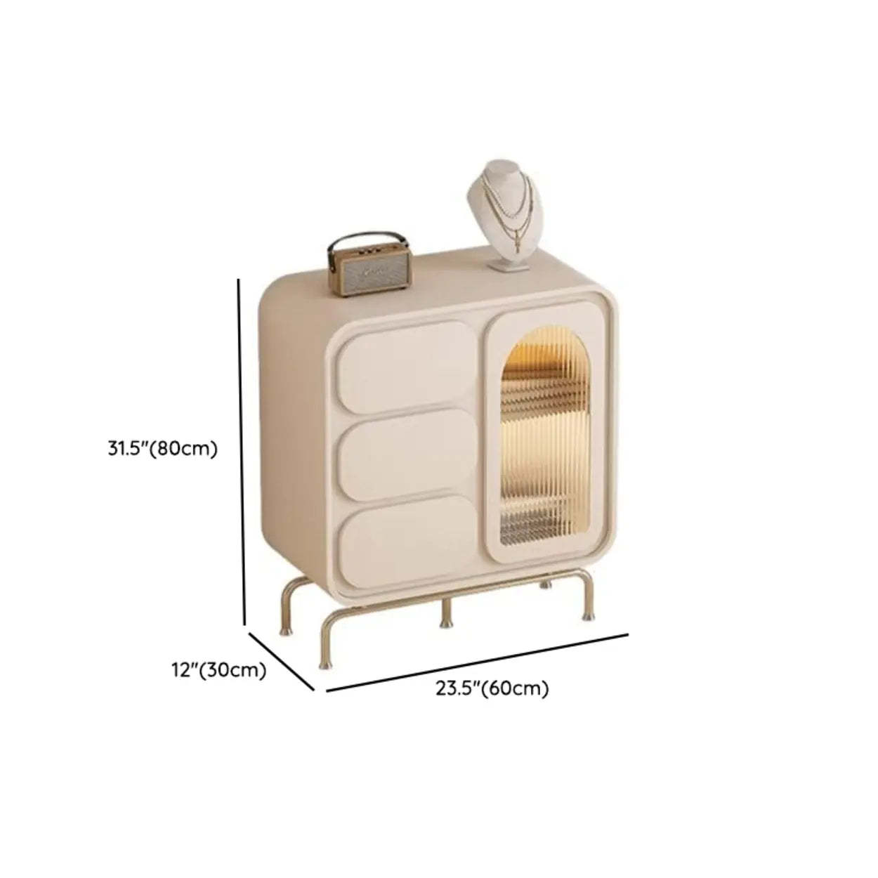 Modern Beige LED TV Stand with Storage
