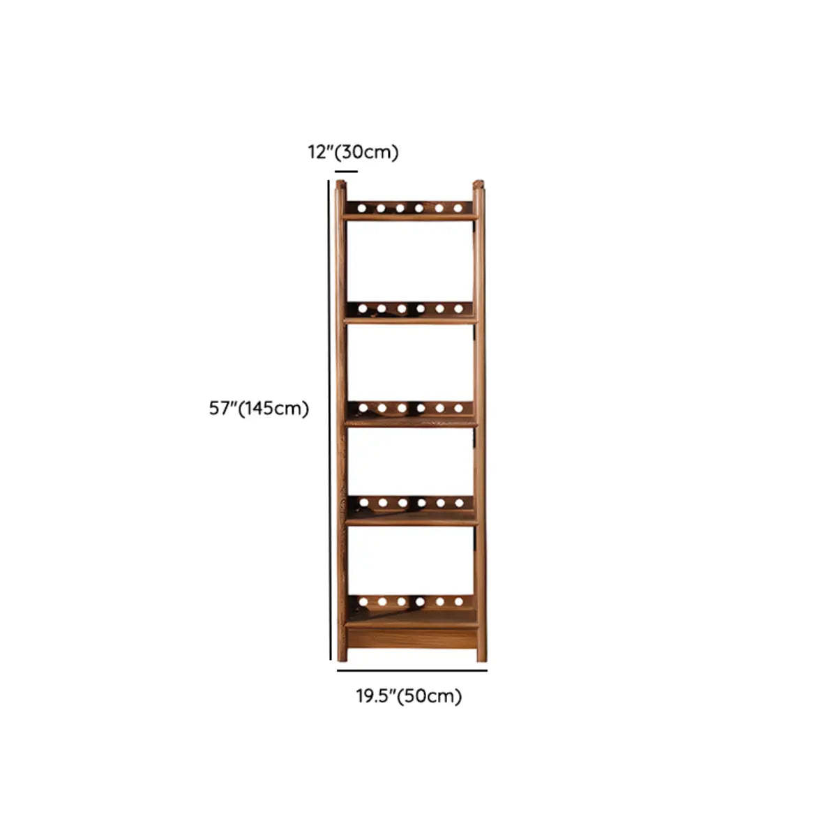 Brown Rustic Open Ladder Multi-Tier Bookshelf