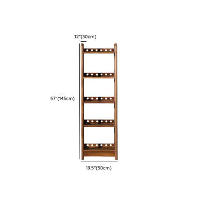 Brown Rustic Open Ladder Multi-Tier Bookshelf
