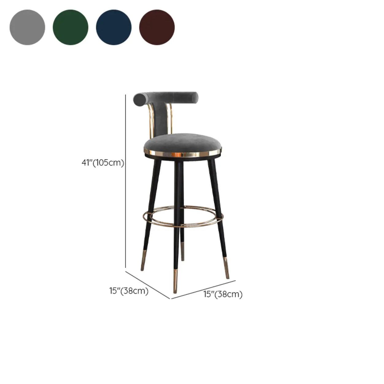 Stainless Steel Round Bar Stool with Curved Back