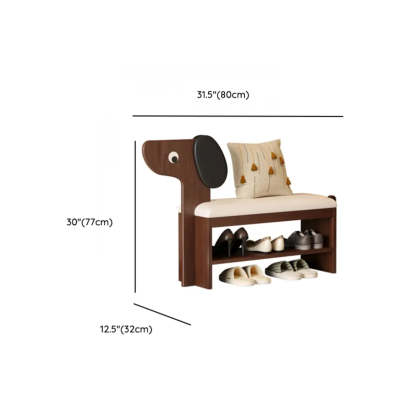 Dog-Shaped Entryway Shoe Bench with Storage