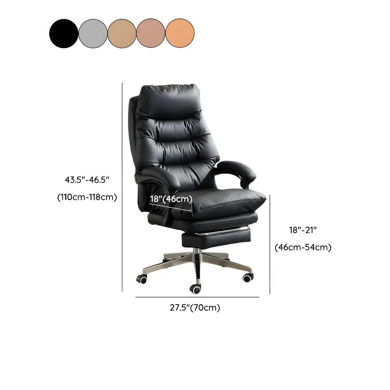 Reclining Leather Executive Office Chair