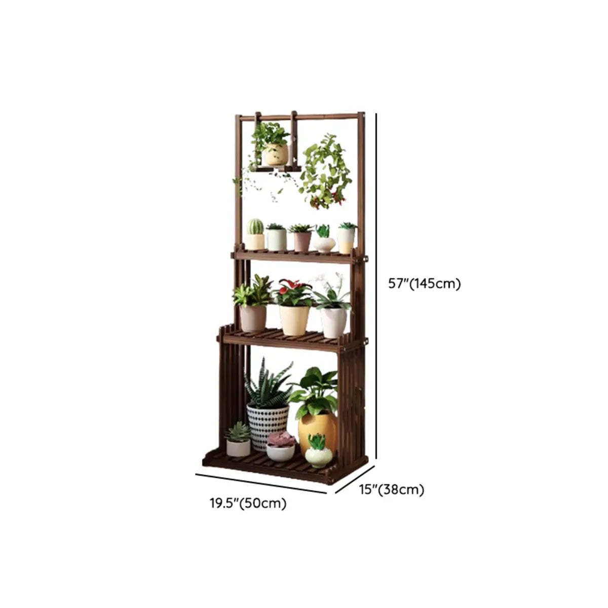 Nordic Brown Wood Rolling Plant Stand — Brown