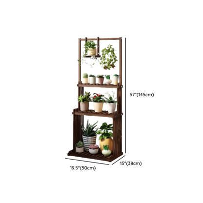 Nordic Brown Wood Rolling Plant Stand — Brown