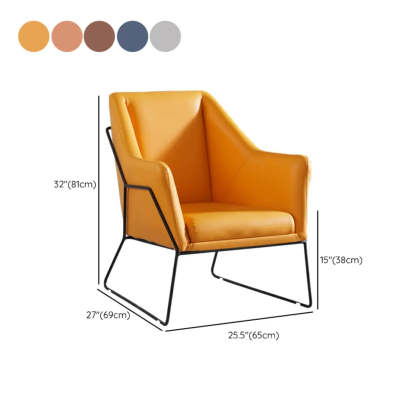 High-Back Leather Sloped Arm Sled Chair