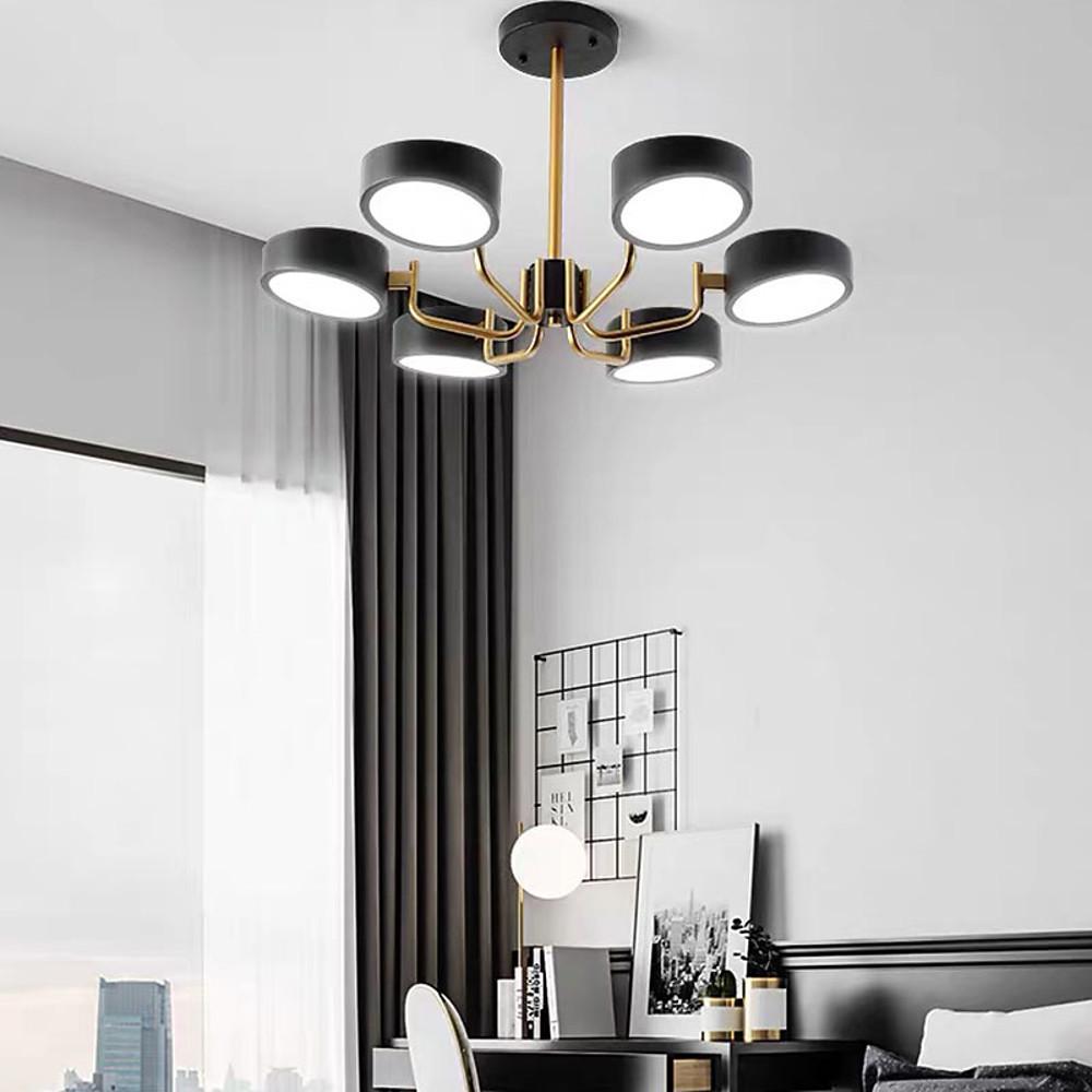 Modernist 6-light gray synthetic flush mount lighting