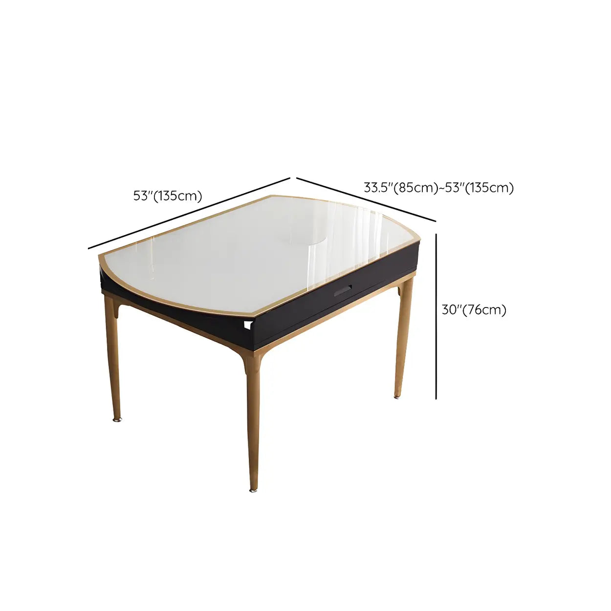 Modern Round White Glass Drop-Leaf Dining Table