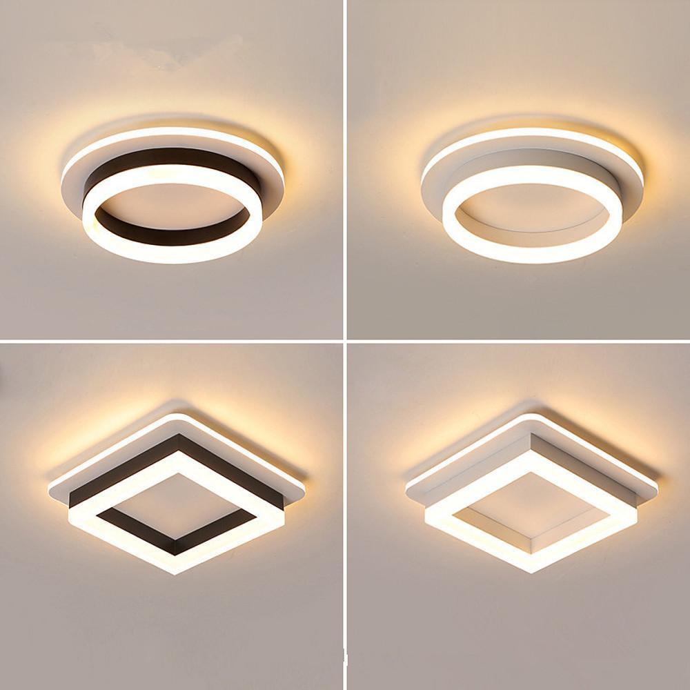 Metal Acrylic Square Modern LED Flush Mount Ceiling Light