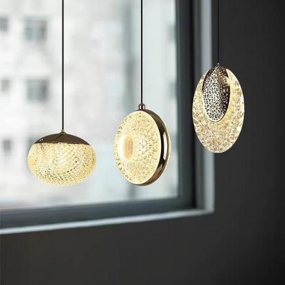 Circle Acrylic Metal LED Pendant Light
