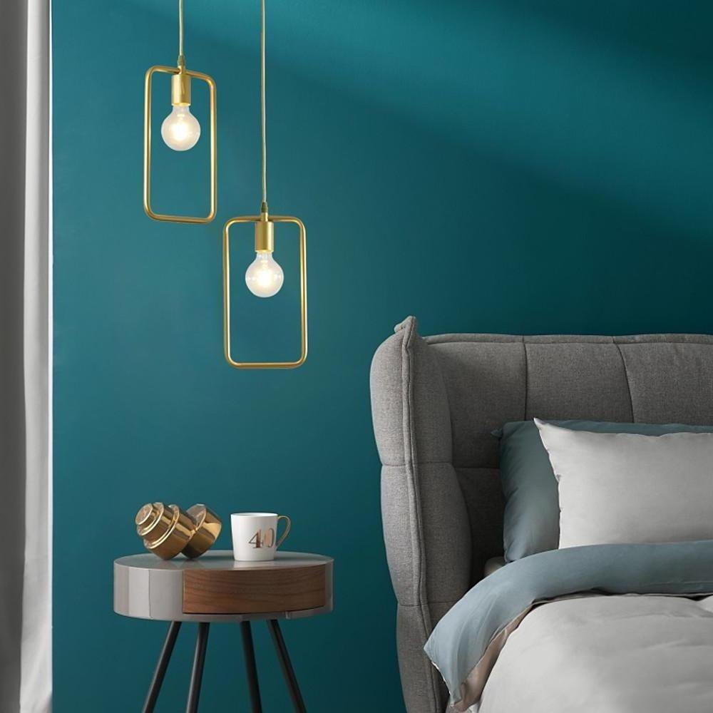 Metal Black and Gold Pendant Light Rounded Square Pendant Lighting-Lighom