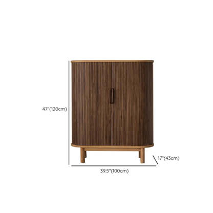 Brown Oval Wood Large Entryway Shoe Cabinet