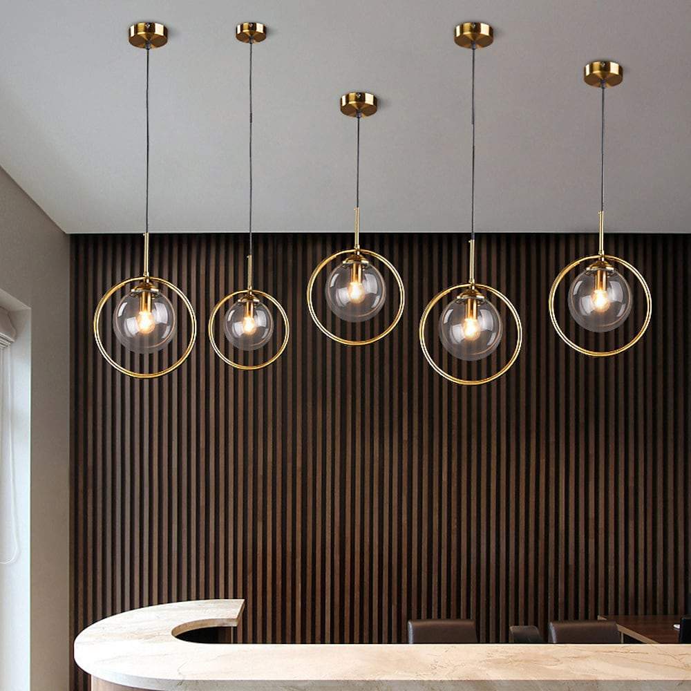 Modern circle island gray pendant lighting, Lighom — Without Bulb / Amber