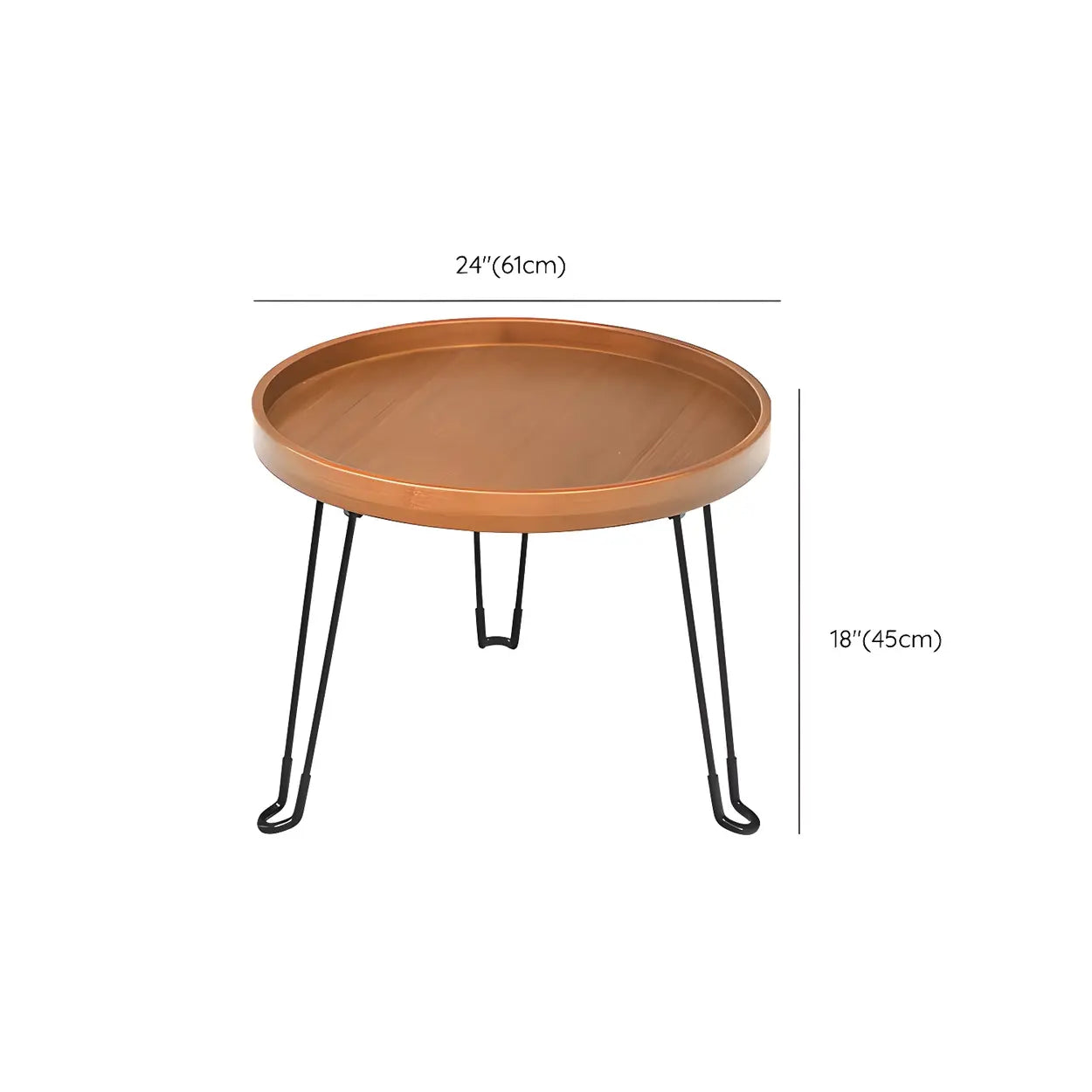 Brown Foldable Round UV-Resistant Outdoor Coffee Table