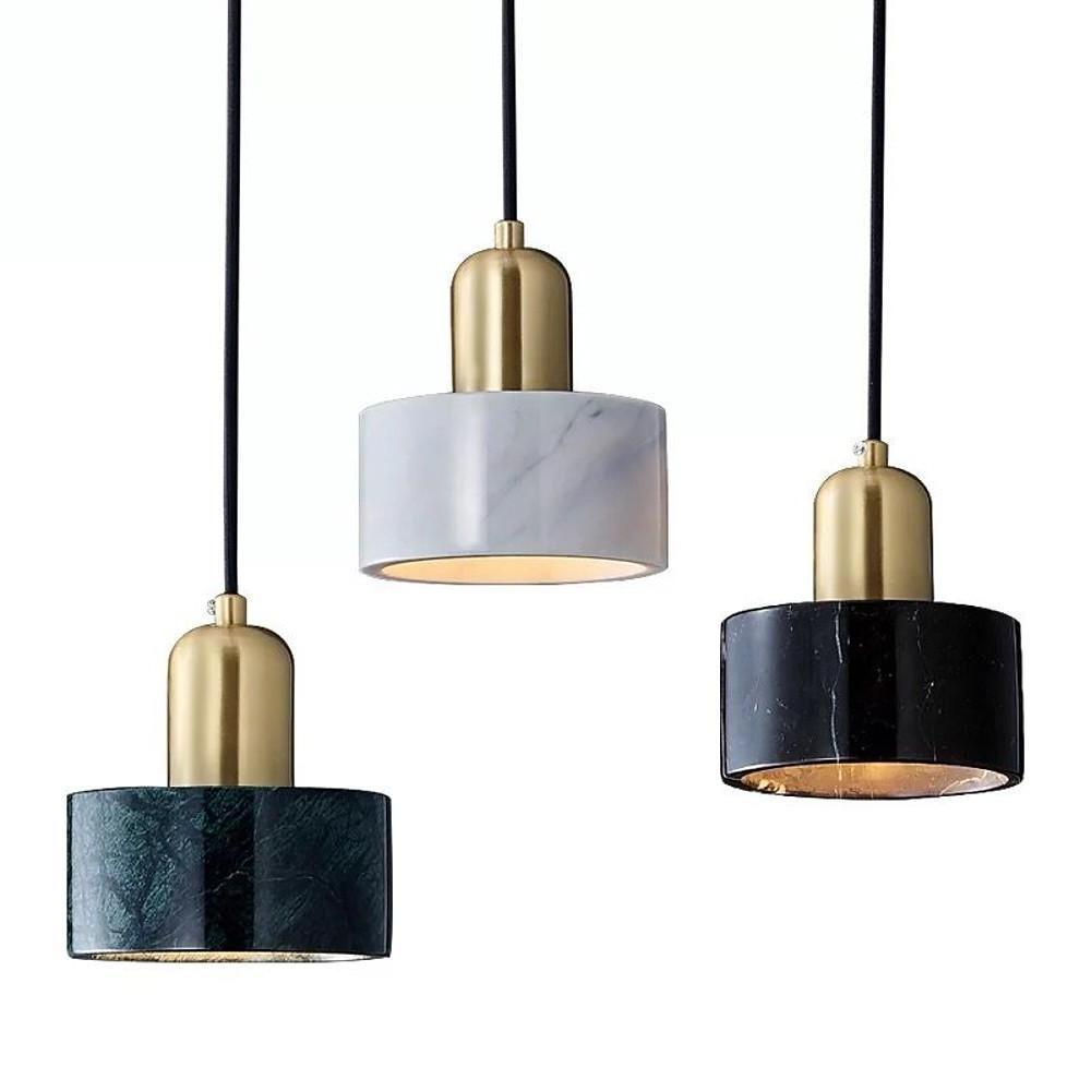 Minimalist Cylindrical Electroplated Copper LED Modern Pendant Lighting-Lighom
