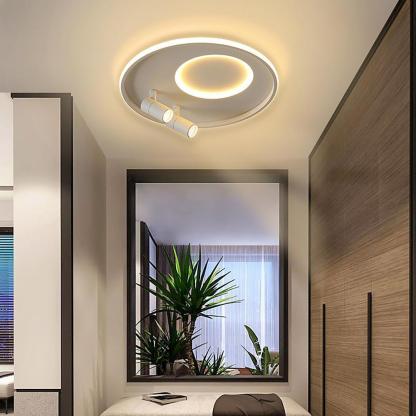 Circle Modern LED Flush Mount Ceiling Lights Dual Spotlights-Lighom