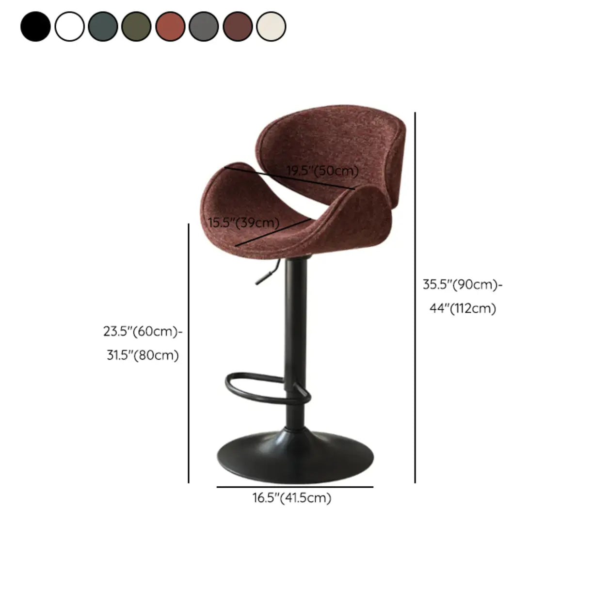 Modern Swivel Saddle Bar Stool with Footrest