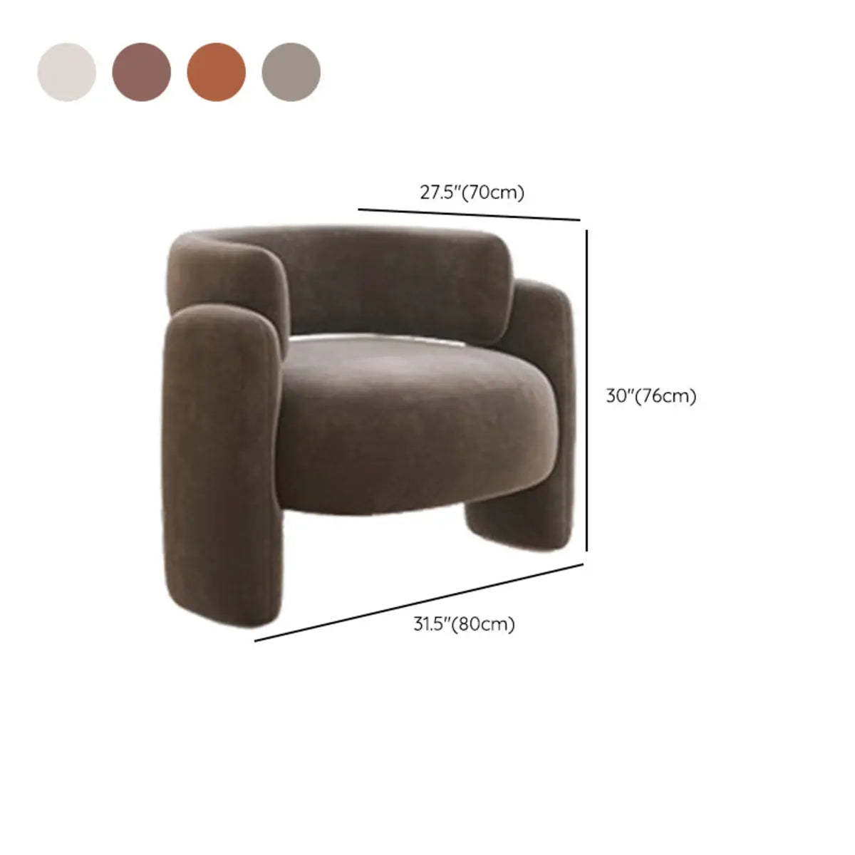 Flannel Curved Back Memory Fill Barrel Chair