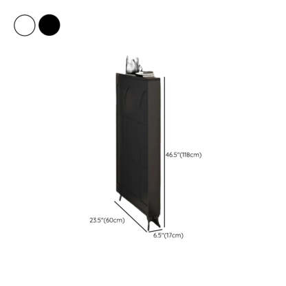 Modern Rectangular Metal Black Shoe Cabinet