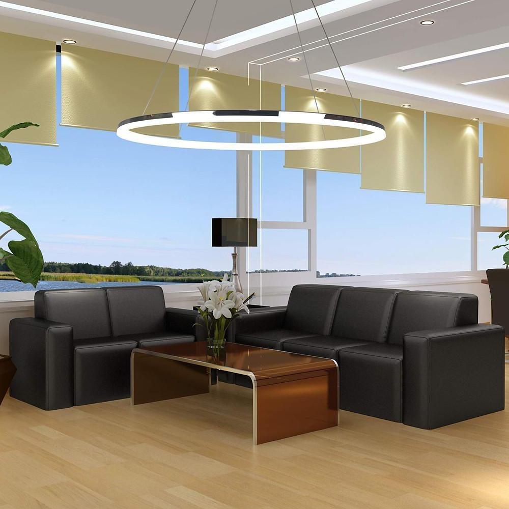 LED Circular Sturdy Modernistic Brushed Nickel Pendant Light With Remote Controller-Lighom