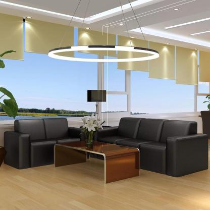 LED Circular Sturdy Modernistic Brushed Nickel Pendant Light With Remote Controller-Lighom