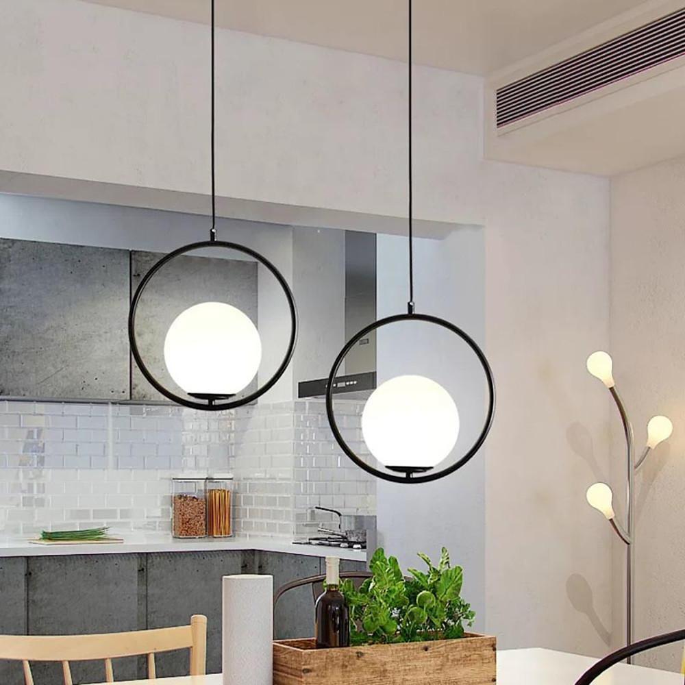 Circle Glass Globe Island Kitchen Pendant