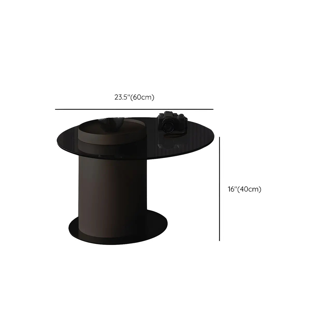 Oak Wood Round Nesting Storage Coffee Table