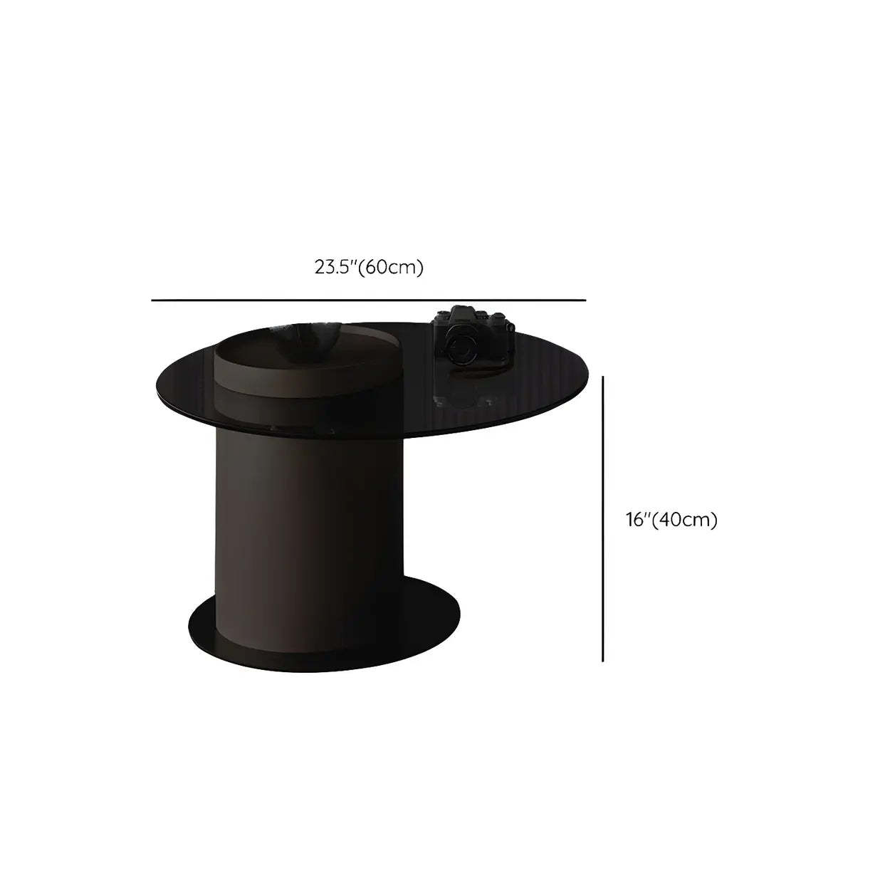 Oak Wood Round Nesting Storage Coffee Table