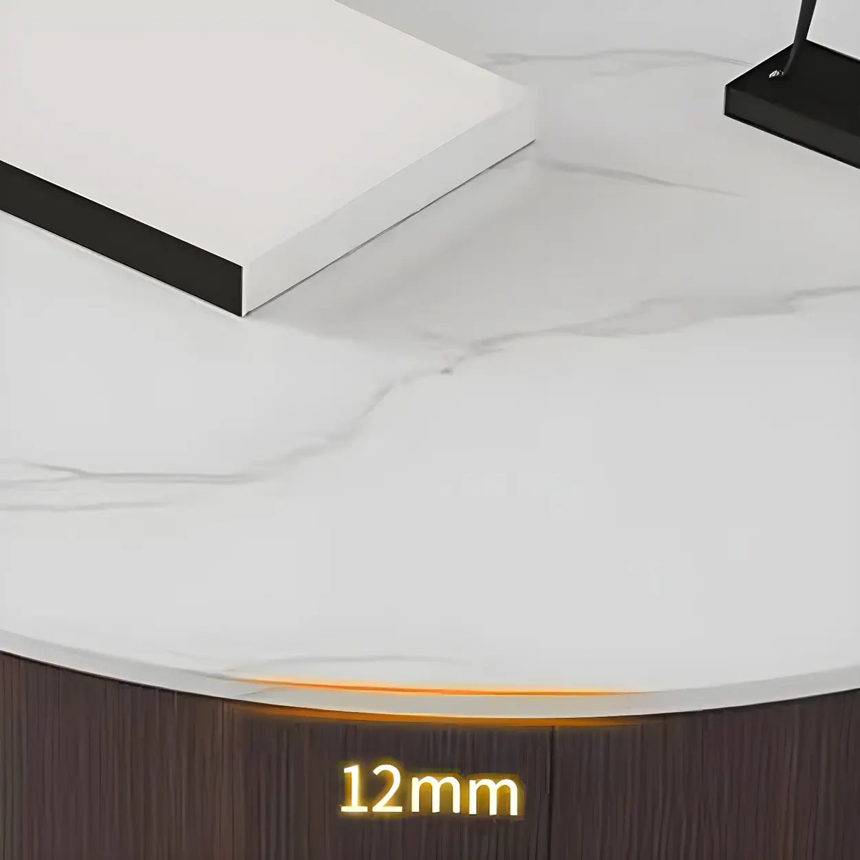 Oak Wood Round Nesting Storage Coffee Table — Black-White