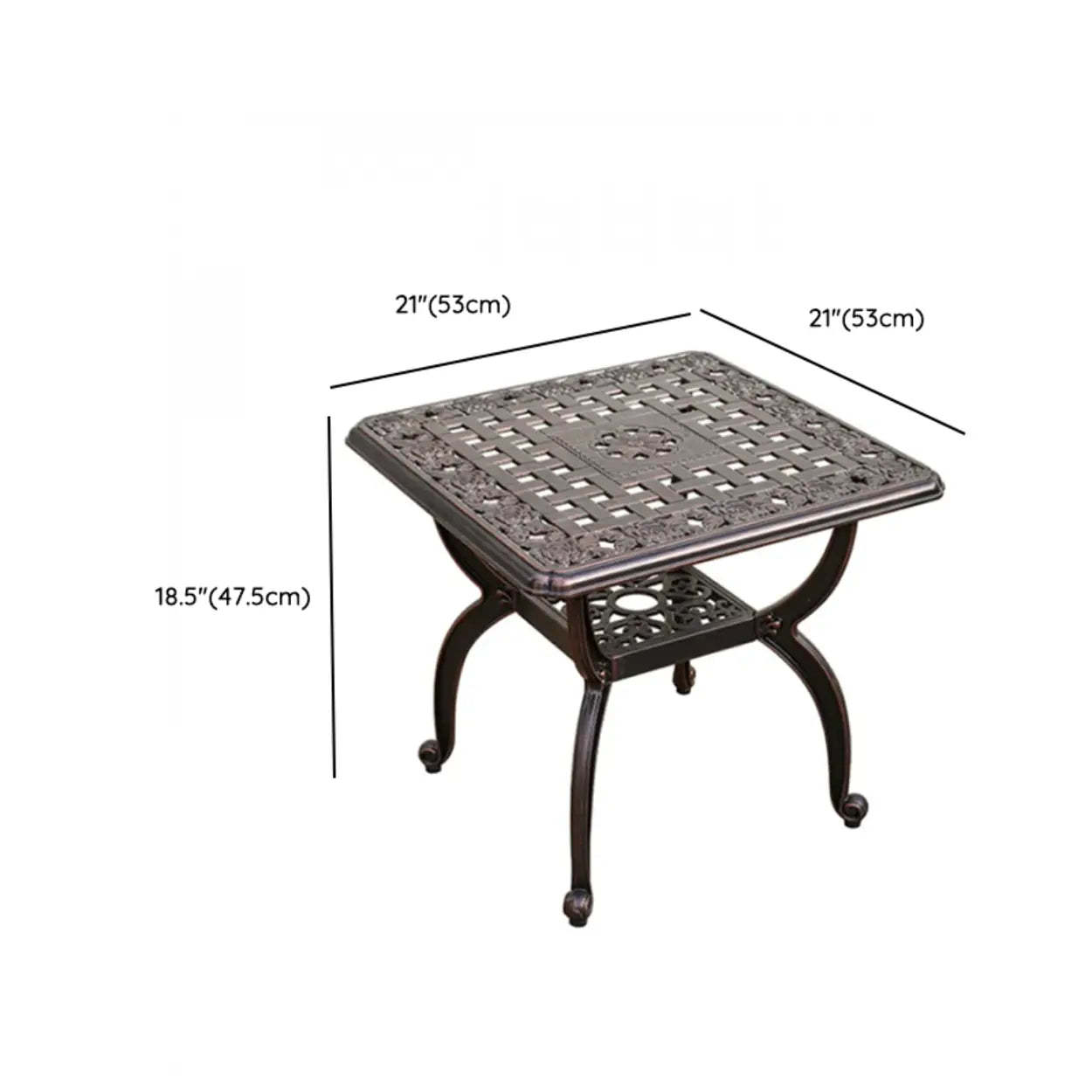 UV-Resistant Metal Frame Outdoor Coffee Table