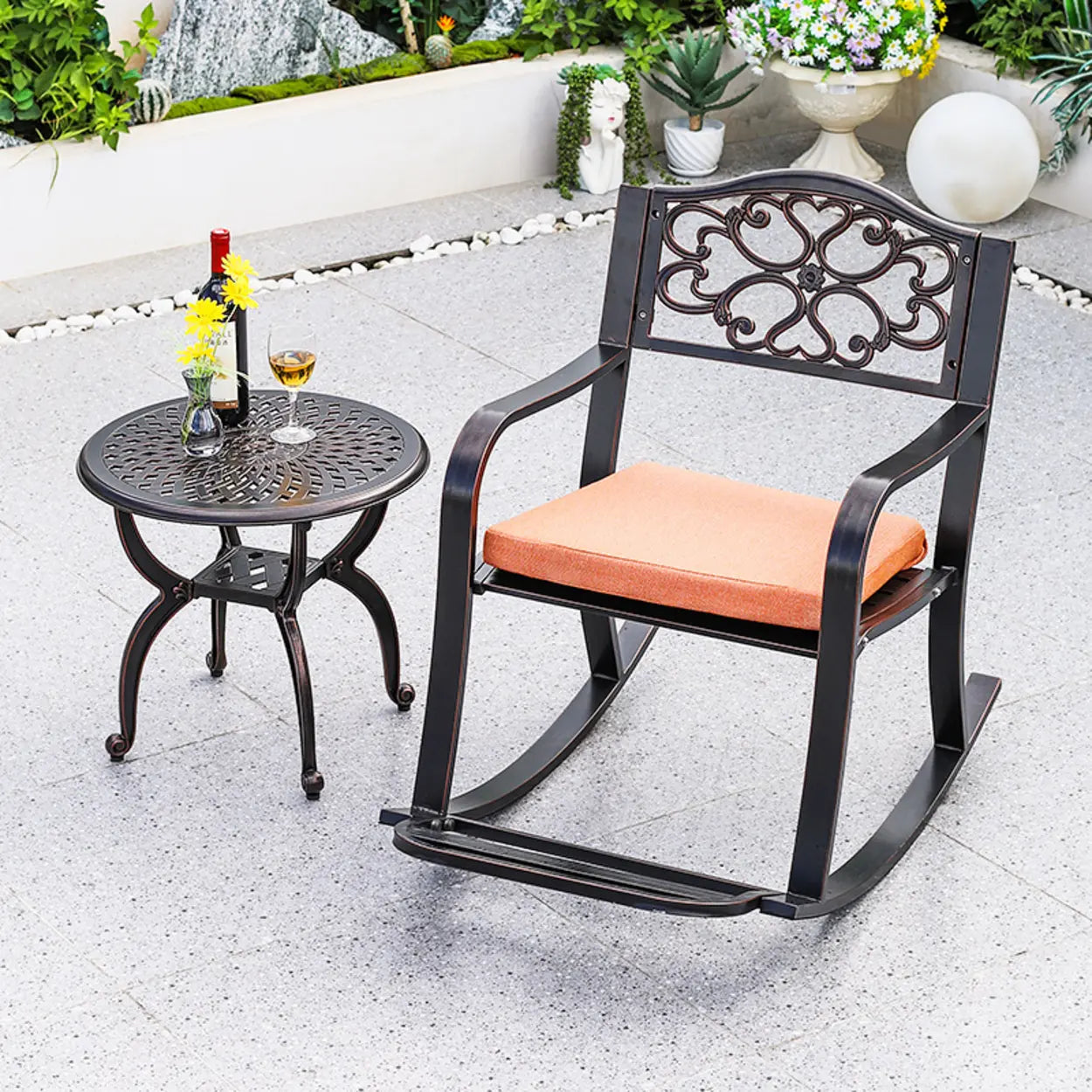 UV-Resistant Metal Frame Outdoor Coffee Table