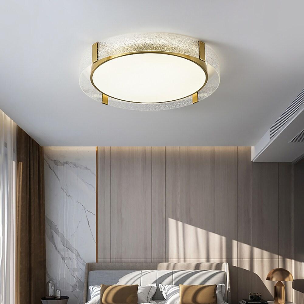 Circular Glass Copper LED Nordic Flush Mount
