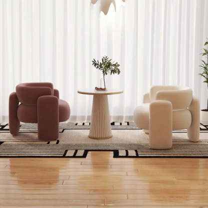 Flannel Curved Back Memory Fill Barrel Chair
