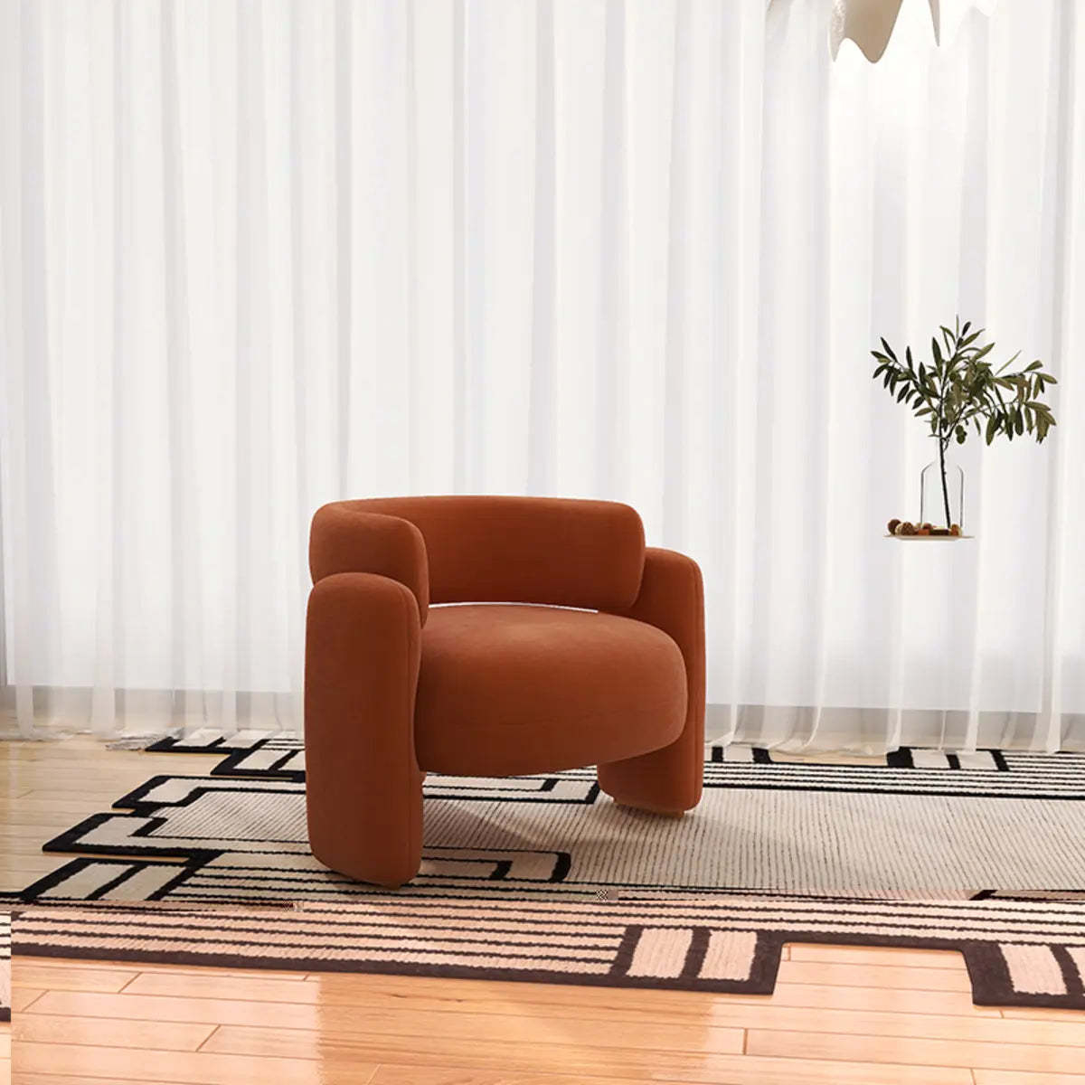 Modern curved memory gray accent chairs