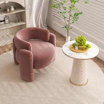Flannel Curved Back Memory Fill Barrel Chair