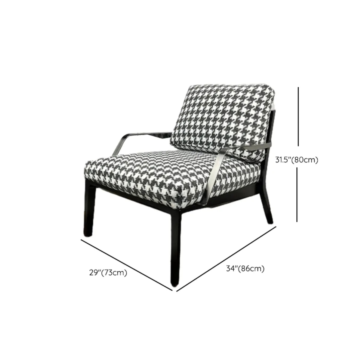 Flared-Arm Linen Black-Leg Armchair